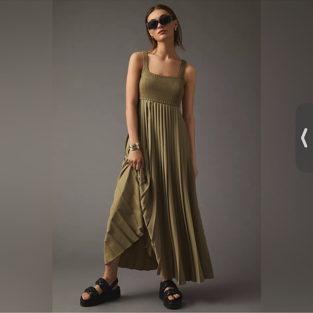 NWT Anthropologie X Mare Mare Pleated Maxi Dress